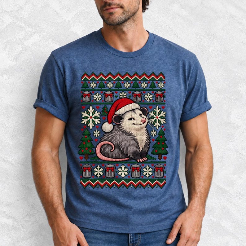 «Уродливый свитер» с опоссумом (faux knit)