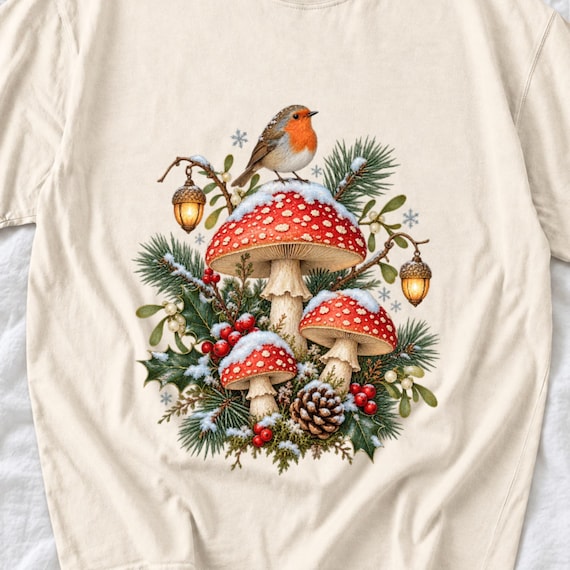 Christmas Mushroom Shirt by AeroBeloved