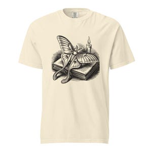 Luna Moth Shirt, Dark Academia Moth Tee, Comfort Colors Moth Lover T-shirt, Cottagecore Luna Moth Shirt image 5