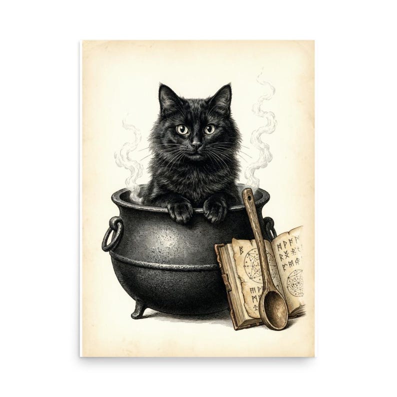 Black Cat Cauldron Poster by AeroBeloved