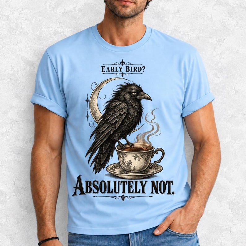 Ворона-гравюра «Early Bird? Absolutely Not.»