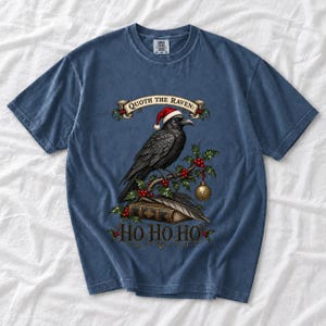 Ворон-гравюра с остролистом «Quoth the Raven: Ho Ho Ho»