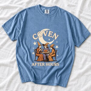 Coven After Hours Witch Shirt, Comfort Colors 1717 Halloween Tea Party Tee product mockup, image 2