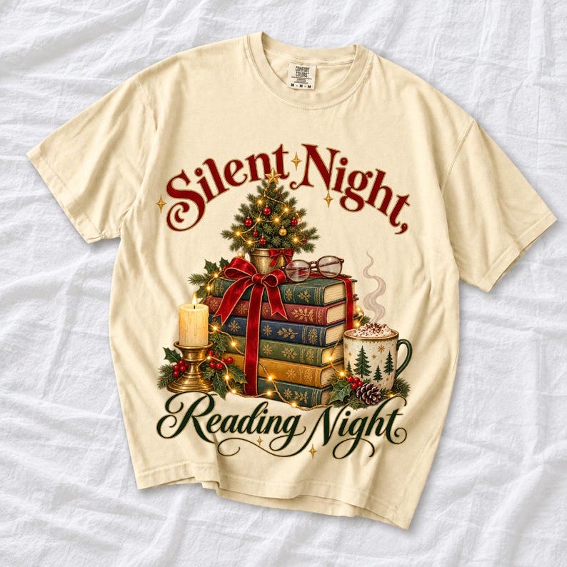 Стопка рождественских книг «Silent Night, Reading Night»