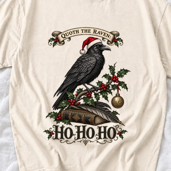 Christmas Raven Shirt by AeroBeloved
