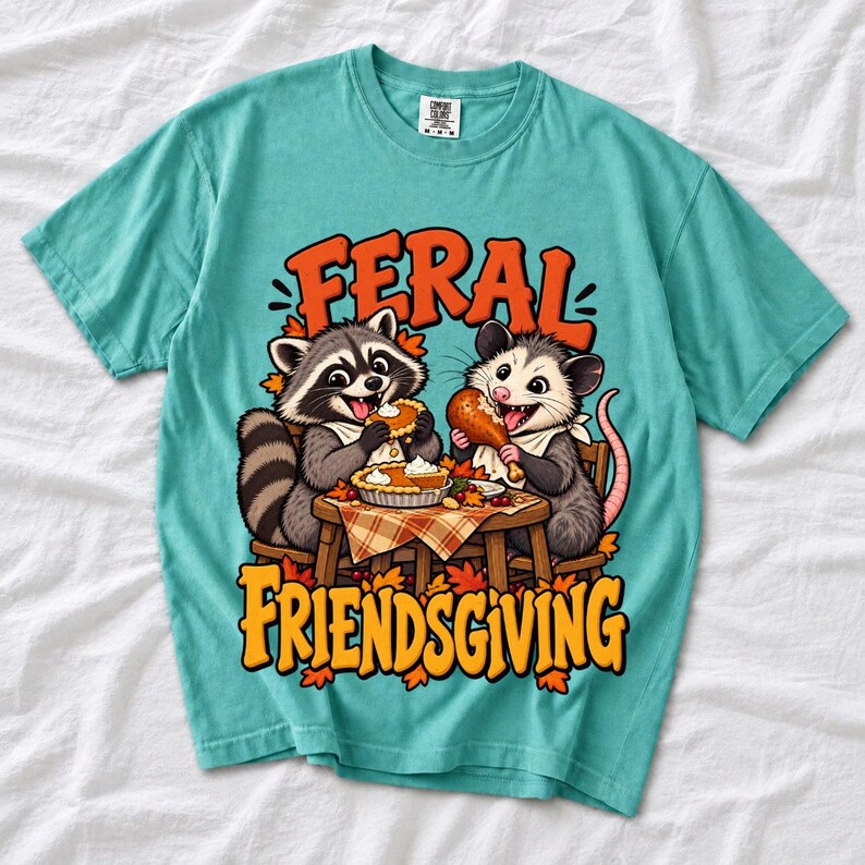 «Feral Friendsgiving» — енот и опоссум за столом