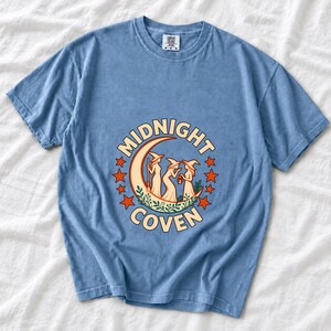 Midnight Coven Witch Shirt, Comfort Colors 1717 Crescent Moon Halloween Tee product mockup, image 3