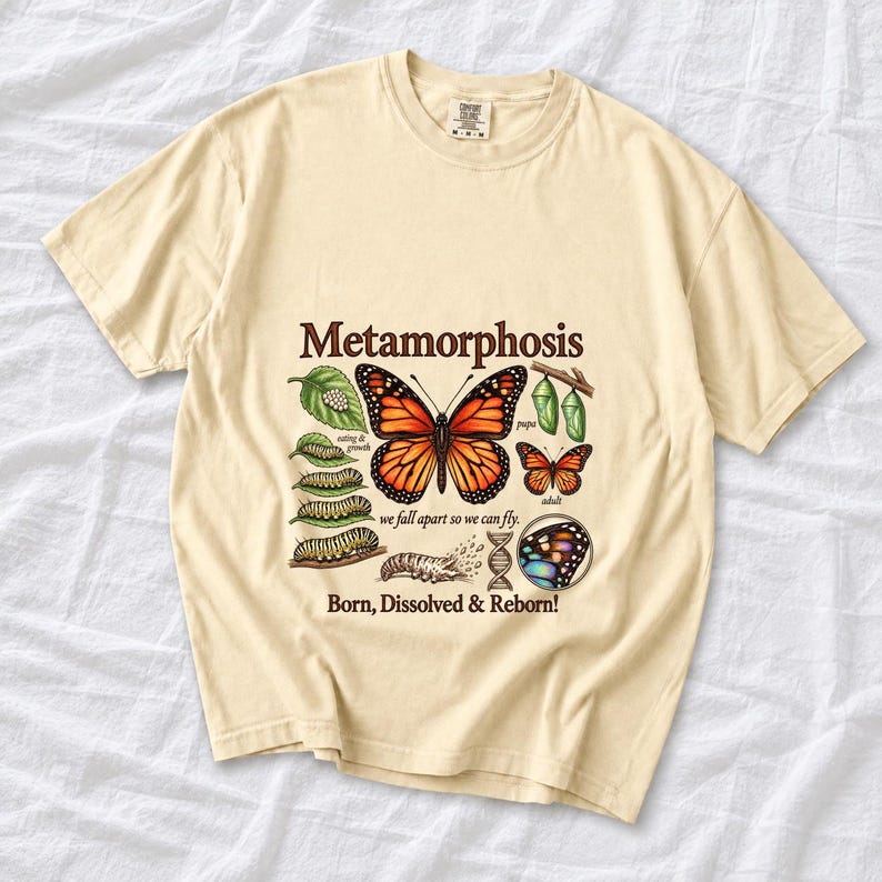 Metamorphosis Monarch Butterfly Comfort Colors Shirt product mockup, image 8