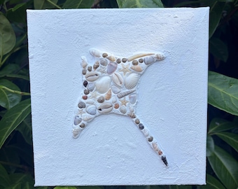 Arte hecho a mano con conchas de manta raya