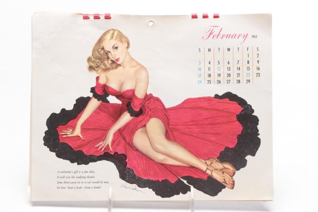 Vintage Pinup Calendars Girl Esquire Art Illustration by Robert