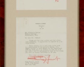 Fannie Hurst Autograph, Typed Letter Signed On Personalized Stationery and Artwork, Famed Novelist,Author and Female Heroin from the 1930's