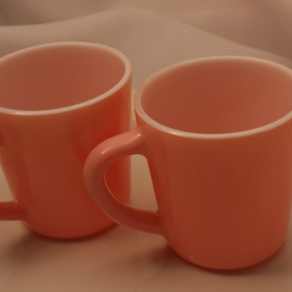 RARE Retro Fire King Pink Mugs