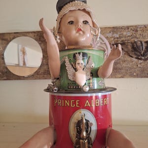 Princess Albert Assemblage Art Doll Mixed Media Junk Doll Found Objects Doll Altered