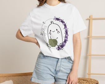 T-shirt tricot fantôme | Illustration d'esprit d'Halloween mignonne
