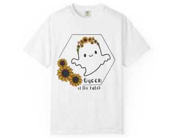T-shirt fantôme à couronne de tournesol | T-shirt Reine des patchs