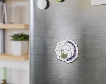Aimant découpé à l'emporte-pièce Kawaii Fantôme en laine à tricoter | Aimant de réfrigérateur mignon à motifs créatifs