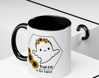 Mug fantôme couronne de tournesols | Mug Reine du Patch