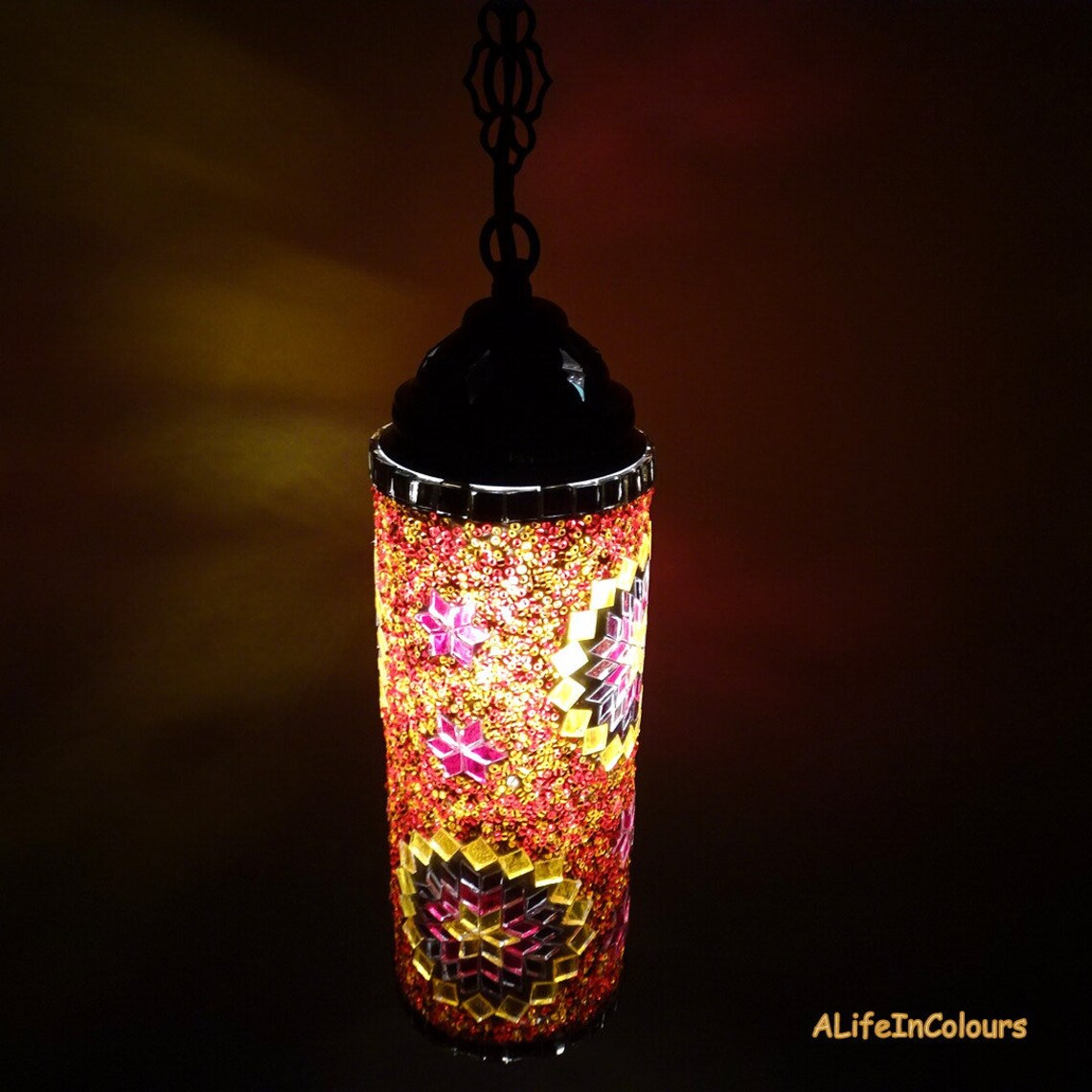 Authentic Handmade Unique Glass Mosaic Ceiling Pendant Lamp Etsy