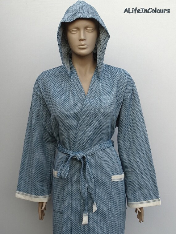 mens navy waffle dressing gown