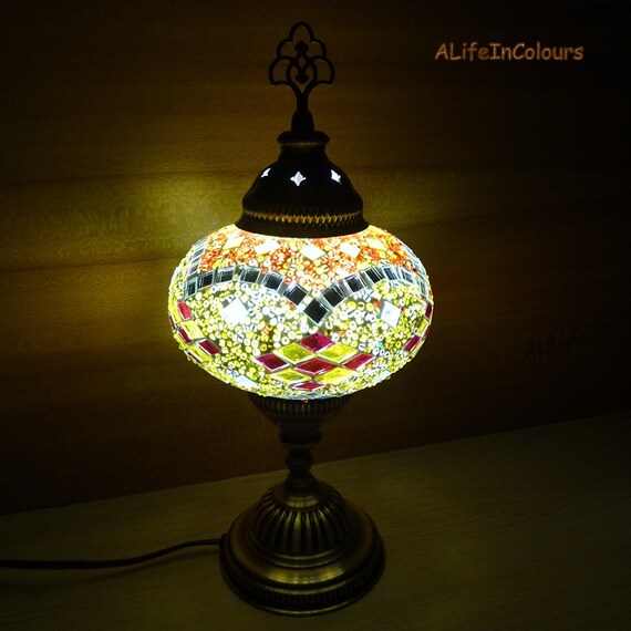 Colourful Handmade Authentic Turkish Glass Mosaic Bedside Lamp Table Bedroom Night Kid S Room