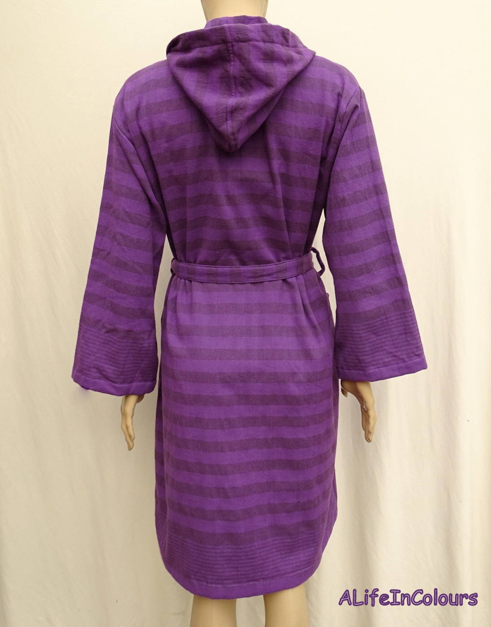 Women's purple colour Turkish terry cotton hooded warm | Etsy