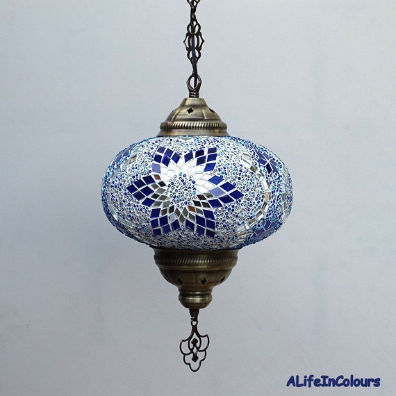 Unique Handmade Turkish Glass Mosaic Six Angle Star Patterned Etsy