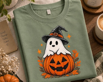 Spöke och pumpa PNG, höst PNG, spökpumpa PNG, Halloween PNG-designer, pumpa PNG, spöke PNG-designer, höstsublimering, höst PNG