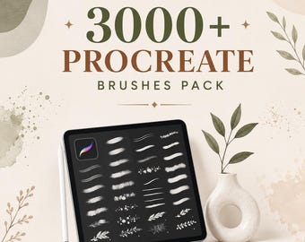 3000+ Procreate-penselpaket | Tatuering, Anime, Manga, Hår, Ögon, Poser, Akvarell | Texturpenslar | Digitalt konstpaket