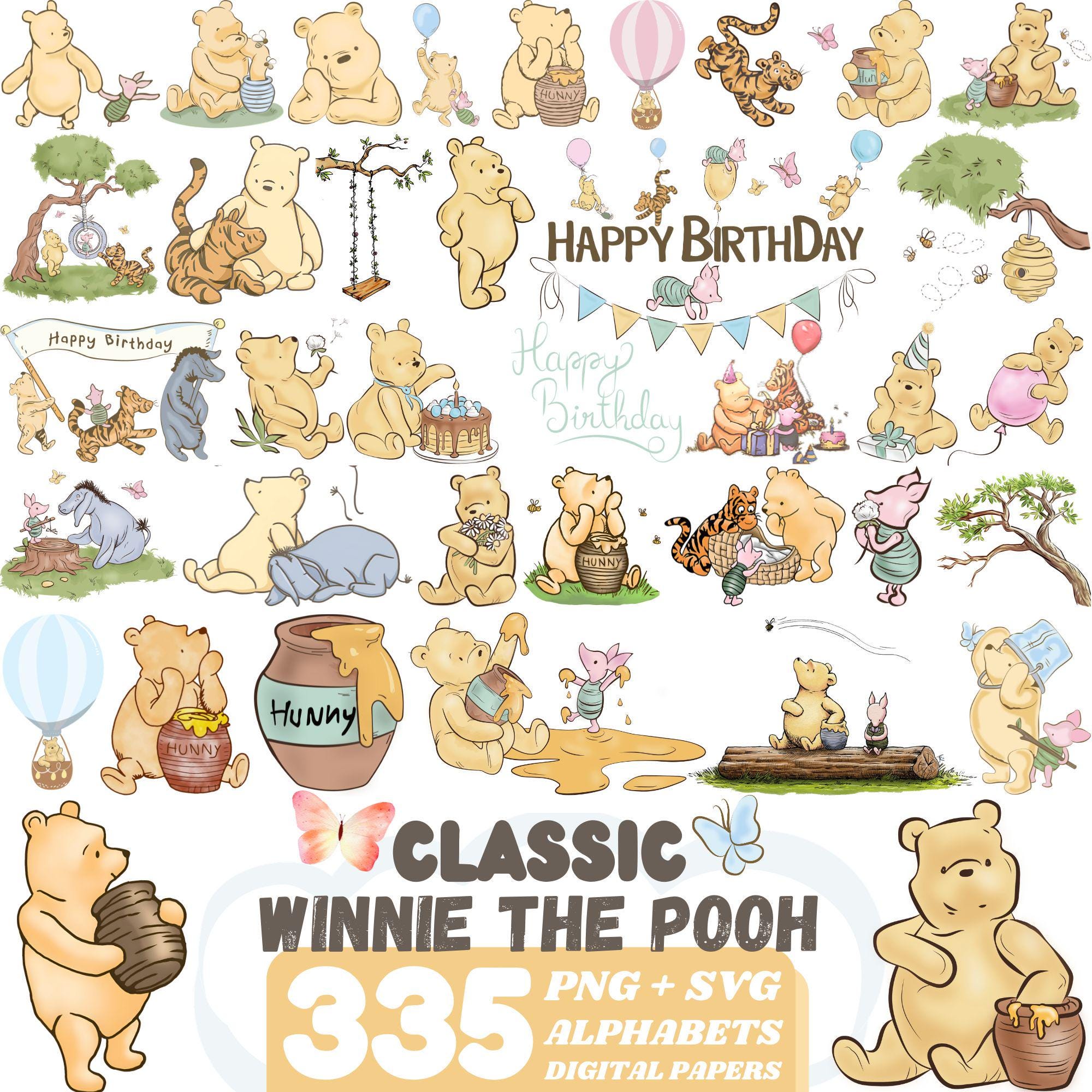 Winnie the Pooh Paper - Etsy