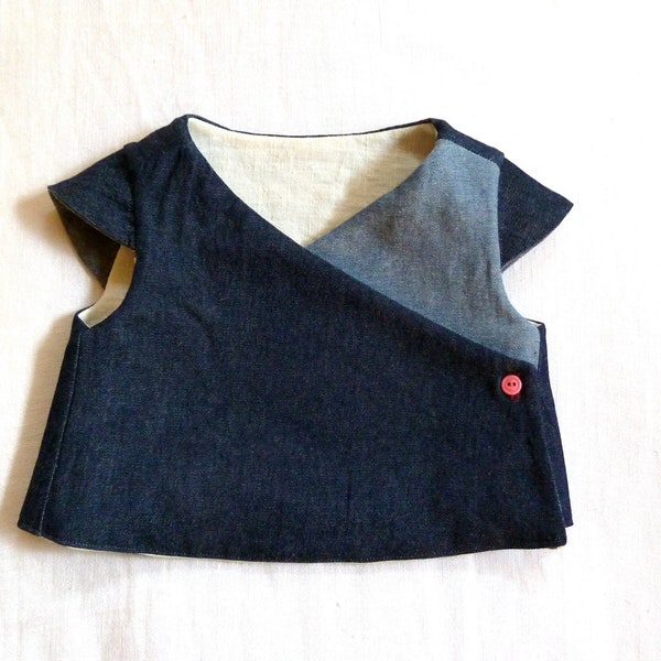 Reversible Organic Cotton-Hemp, Denim & Linen Vest Top