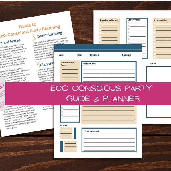The Eco-Conscious Party Host: A Guide & Planner PRINTABLE