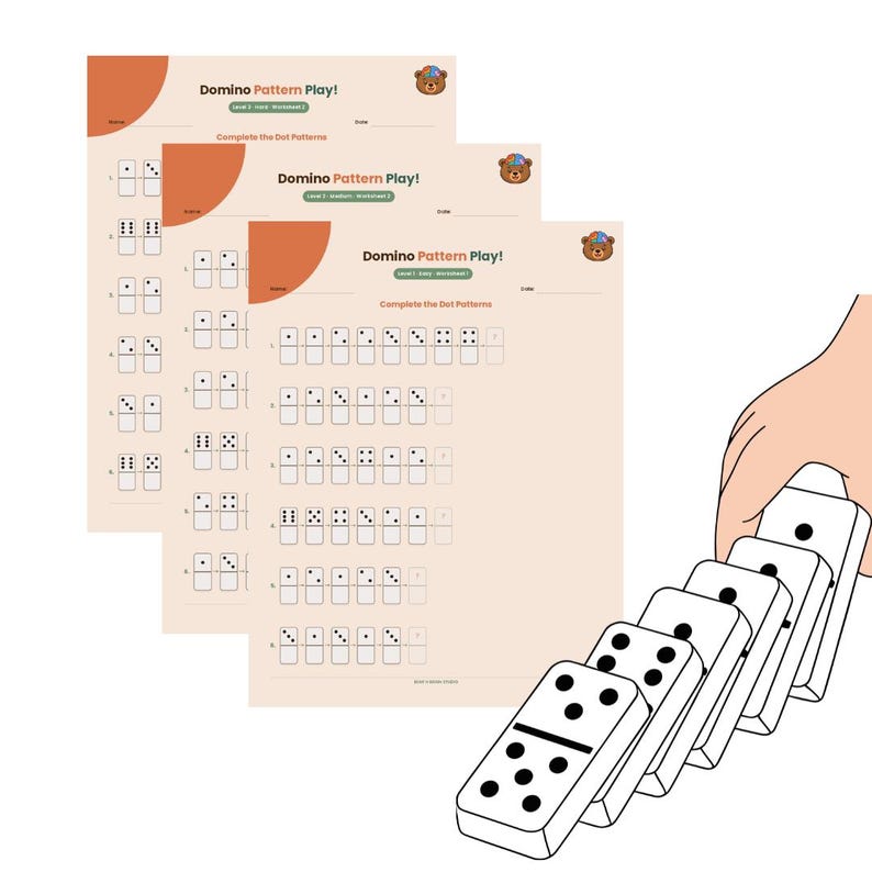 Domino Pattern Worksheets | Math Pattern Recognition | Printable PDF ...