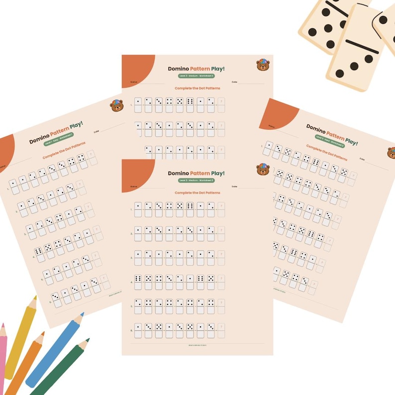Domino Pattern Worksheets | Math Pattern Recognition | Printable PDF ...