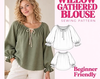 Naaipatroon voor een topblouse | Naaipatroon voor dames | PDF-download | Blousepatroon | Toppatroon | Naaipatronen voor beginners | Zomertop