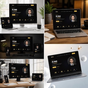 Obsidian Dark Portfolio Website Template | Local Admin Panel | No Coding Required | Freelancers Designers Developers | Web Resume