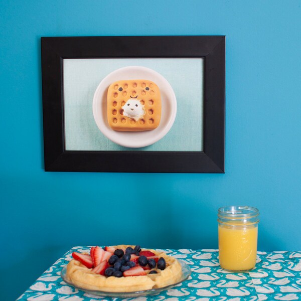 Waffles Print by Cuddles and Rage