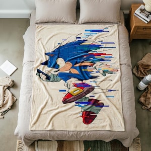 Sonic The Hedgehog Blanket Soft Throw, Ideal Present For Game Enthusiasts