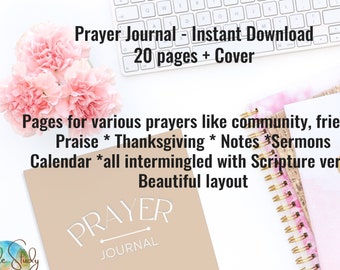 Prayer Journal Printable | 20 Pages | US letter size | 8.5 X 11