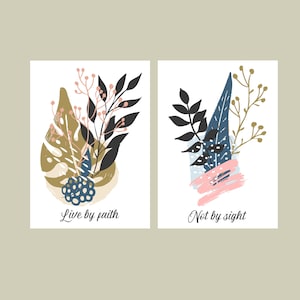 Christian Wall art | Set of Two | Instant Download Wall Art | Modern Religious Art
