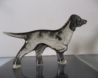 Large Vintage Palatnik Acrylic Lucite Dog Canine Figurine Sculpture Brazil 1057