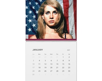 Vintage Lana Del Rey Portrait Flag Wall Calendar 2027 | 12-Month Photo Calendar