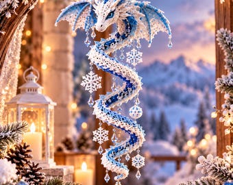 Spiral Dragon Ornament Crochet Pattern, Amigurumi Hanging Decoration (Digital Download)