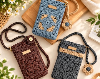 Crochet Crossbody Phone Purse Pattern, Summer Mini Bag (PDF)