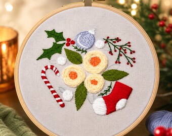 Christmas Crochet Embroidery Patterns | Festive Holiday Motifs (PDF Download)
