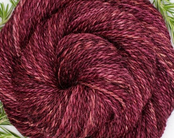 DK weight Handspun Yarn, Cabernet in Alpaca/Silk with 185 yards