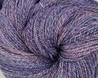 Handspun Sport Weight Yarn: Lilac Merino Wool Bamboo Blend, 324 Yards