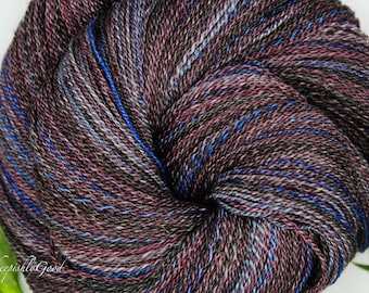 Handspun Polwarth Tencel Yarn: "Thunderstorm" Gradient, 466 Yards
