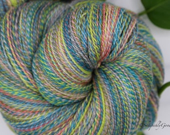 Handspun Lace Weight Yarn: Merino Silk Blend Gradient, 594 Yards