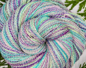 Handspun Lace Weight Yarn: Superwash Merino Silk Gradient, 735 Yards