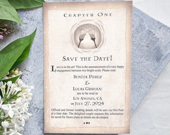 Chapter One Save the Date // Book Theme Fantasy Wedding // DIGITAL Invites // Geeky Wedding // Nerd Wedding Invite // Magic Wedding Fantasy